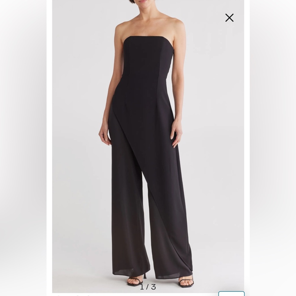 Alice + Olivia Black Alondra Strapless Jumpsuit